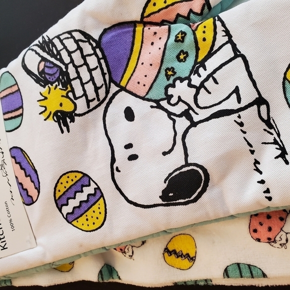 NWT Peanuts 3 Pc Kitchen Set Potholder + 2 kitchen holders Easter Eggs - Picture 2 of 5